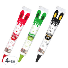 DELICY 軟管筆 紅色+綠色+黑色 組, 4套, 54g