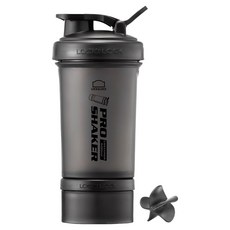 프로쉐이커 락앤락 쉐이크 보틀 + 컨테이너 140ml, 매트블랙, 600ml, 1개