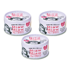 MIAWMIAW 妙喵 片狀貓罐頭, 鮪魚 + 蟹肉, 70g, 3罐