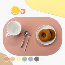 로흐야 로야 국산 실리콘 소음방지 테이블 매트, 피치코랄, 435 x 285 mm, 1개