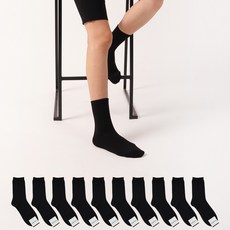 가나양말 여성용 프리미엄 심플 중목양말 10켤레