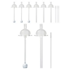 hibee Double Heart/Grosmimi/Upis適用替換奶嘴吸管 2入+簡便吸管+重力球吸管+吸管刷組 第1階段, 單色, 4組