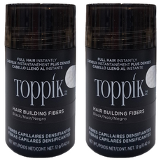 TOppiK 頂豐 增髮纖維 12g 輕拍上色遮蓋稀疏髮際線 有效抗風防水, 黑色 BLACK, 2件