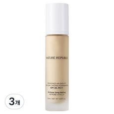 NATURE REPUBLIC 自然主義 一日持久輕薄粉底液, Y21 PURE VANILLA, 3瓶