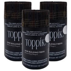TOppiK 頂豐 增髮纖維 12g 輕拍上色遮蓋稀疏髮際線 有效抗風防水, 黑色 BLACK, 3件