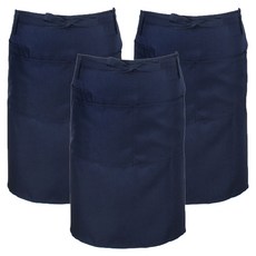 咖啡廳腰部圍裙, 海軍藍, 3個
