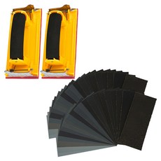 高級手砂紙+21張紙砂紙, 2組, 1組