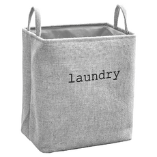 方形洗衣籃 加厚堅挺 方便提手 加大容量, 大, 灰亞麻