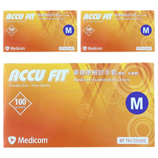 Medicom 麥迪康 NBR檢診手套 未滅菌/無粉 M TN133500C 100個, 3盒