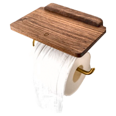 德利生活 創意實木多功能紙巾架, 胡桃木色, 1個