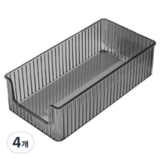KODACHIEF 데스크정리함 4타입 10.2 x 5.7 x 20.2 cm, 투명 블랙, 4개