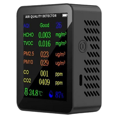 REQIR 空氣檢測儀十二合一溫濕度 黑色, 多功能環境監測器, 1台