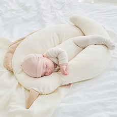 jellymom 孩童獨角獸造型側睡枕+枕套, 白色