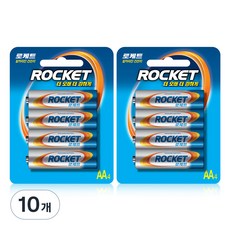 로케트 알카라인 AA 건전지, 4개입, 10개