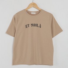 빼빼 여성용 라운드넥 영문레터링 스판 반팔 티셔츠