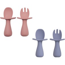 LALABY 湯匙和叉子2入組, 1組, 紅色+薰衣草紫