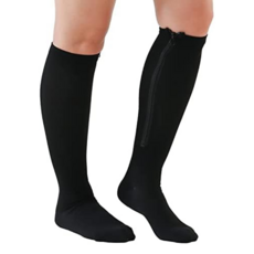 GIAT 機能中統壓力襪, 70%超細纖維 25%尼龍 5%萊卡, 台灣製, 黑色, F(適穿腳底長22~26cm)