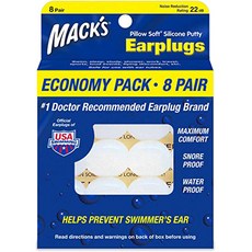 MACK'S Pillow Soft 睡眠耳塞 白色, 1個, 8雙