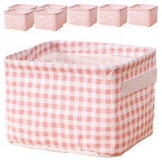 미네뜨 코튼 패브릭 바구니, 핑크, 8개