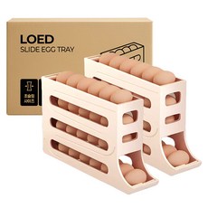 로에드 왕란 자동롤링 계란트레이, 베이지, 2개