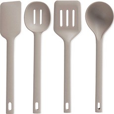 Paintinfo 現代矽膠炊具4入組, 摩登灰 木頭色, 1組