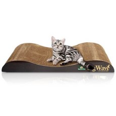大型波浪貓抓板 + 貓薄荷, 灰色, 1套