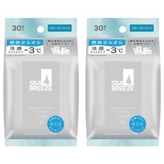 SHISEIDO 資生堂 SEA BREEZE 爽身濕紙巾 全身用 冰凍薄荷, 1入, 2包