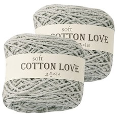 CheongsongTteugaesil Cotton Love 18股編織線, 304淺暖灰色, 2個