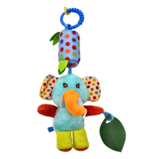 OhBabyLaugh 愛笑寶貝 安撫掛鈴 含固齒器 可掛在推車、嬰兒床欄杆上, #03 大象風鈴, 1組