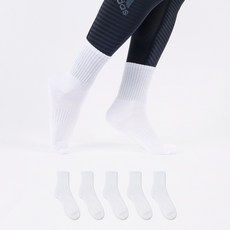 GANASOCKS 男士高級雙層底緩震運動中筒襪5雙組