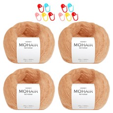 니뜨 허니 모헤어 실 25g x 2p + 단수링 5p 세트, 07 샌드(실) + 랜덤발송(단수링), 2세트