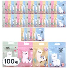 미미파티 감성 귀여운 구디백 손잡이 지퍼백 포장 봉투, 헬로우라마, 100개