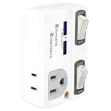 Dr.AV 聖岡科技 2USB + 2插 節能分接插座 阻燃防火PC外殼 獨立分控開關, TNT-863U, 1個, 6cm