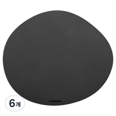 구스페리 논슬립 라운드 가죽 마우스 패드, 다크그레이, 6개