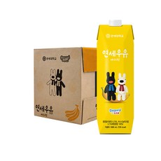 연세우유 바나나맛 우유, 1L, 9개