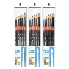 韓國 Rubens 720R水彩畫圓筆 6入, 3套, 混合尺寸