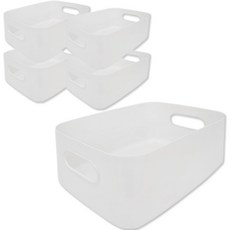 elelliving 多用途收納整理籃, 白色, 5個