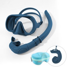 다이비프로 포켓다이브 휴대용 스노쿨링 마스크, 딥오션 네이비