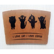 Big Traders 紙杯 300ml / 390ml 用 黑貓 1013 杯套, 1000入, 1個