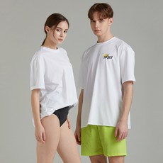 HMUS 男女通用 Lausanne 寬鬆版型短袖T恤 情侶防磨衣, 混合色