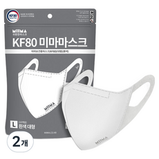 미마 보건용 마스크 대형 KF80, 흰색, 2개, 10개입