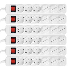 HiPPO 접지형 멀티탭 6구 + 안전커버 3p 세트, 1.5m, 혼합색상, 6개