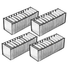 BangJiaShi 幫家適 衣物收納袋 11格, 灰色, 4個, 12 x 32 x 12cm