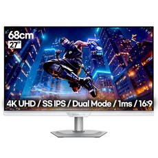 기가바이트 4K UHD 160Hz 화이트 게이밍모니터 M27UP 듀얼모드 HDR, 68cm