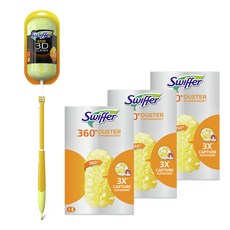 Swiffer 360度除塵器雞毛撢子+補充包 3入, 混色, 1組