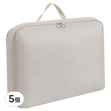 羽絨衣物壓縮收納包 米色 5個 可摺疊壓縮收納, 大(40 x 30 x 16cm)