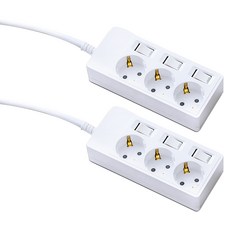 Elephantap 自動滅火獨立開關三孔延長線, 3m, 單一顏色, 2個