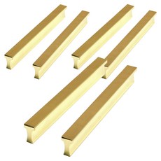 把手世界 T型軌道 2孔 家具把手 金色 P128mm, 6個