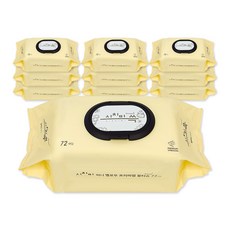 시치미 쓱 허니 옐로우 프리미엄 물티슈 캡형 80평량, 80g, 72매, 10개