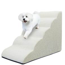 Allmio Pet 寵物雲朵布料5層階梯, 雲朵布料奶油象牙白5層階梯, 1個